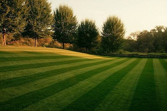 Freshly striped lawn